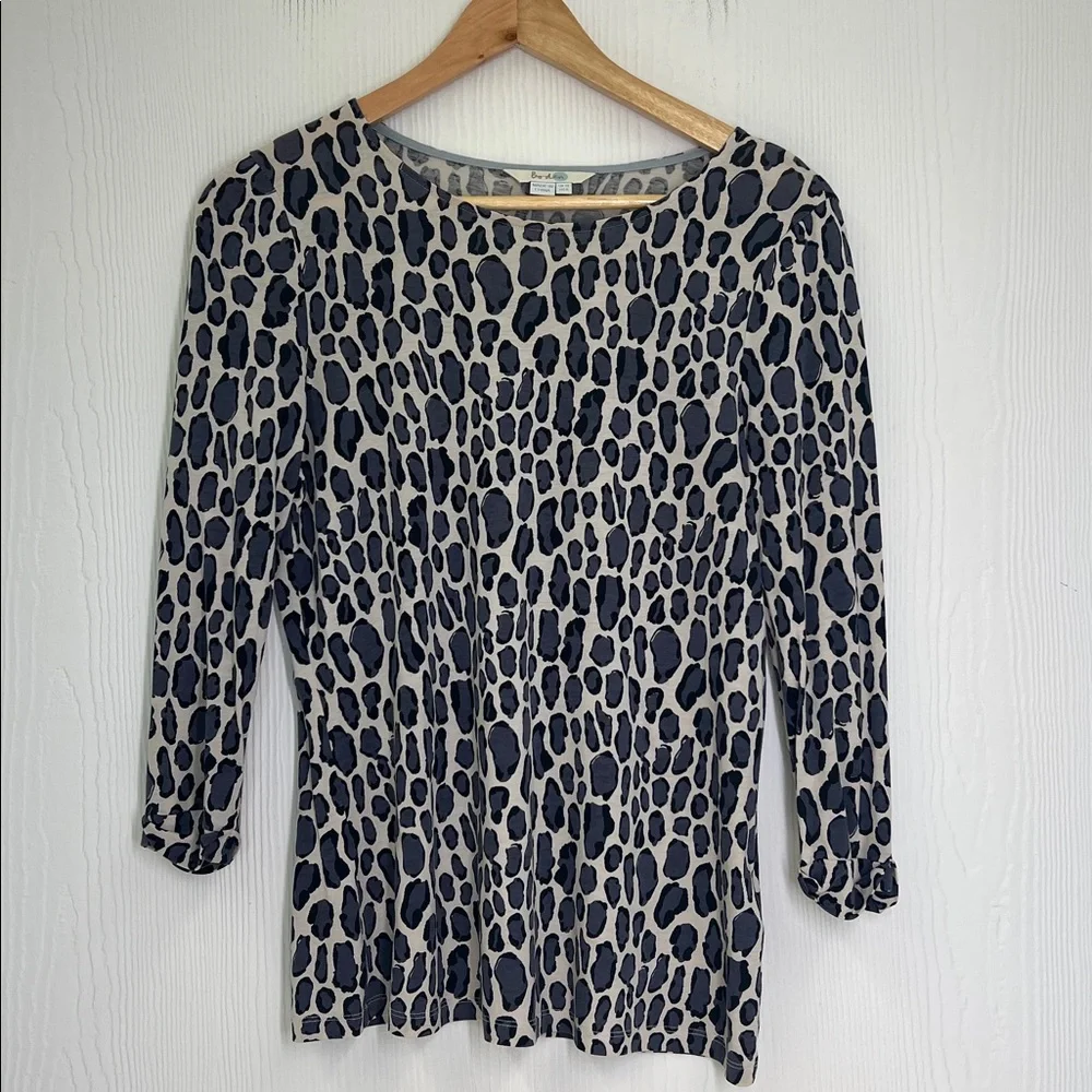 Boden - Leopard Colorful  Animal Print Round Neck Long Sleeve Blouse Size 6 - Picture 7 of 10